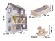 Liela Bērnu Spēļu MDF Koka Leļļu Māja ar Mēbelēm Piederumiem, 70cm | Play Dollhouse with Furniture
