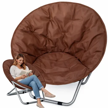 Saliekams kempinga krēsls dārzam un pludmalei Moon Chair, brūns