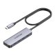 Lention 5in1 Hub USB-C uz 4x 5Gbps + 5V-IN 15W (pelēks) | to (gray)