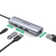 USB-концентратор 5в1 Ugreen CM266 USB-A на RJ45, 3x USB-A 3.0, micro USB, серый