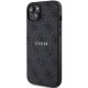Apple iPhone 13 6.1\'\' Guess 4G Collection Leather Metal Logo MagSafe Case Cover, Black | Telefona Maciņš Vāks...