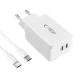 Сетевое зарядное устройство Tech-Protect NC45W-GAN 2x USB-C 45W и кабель USB-C,...