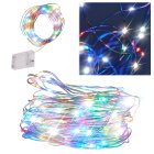 Ziemassvētku Virtene uz Stieples 100 LED Lampiņas uz Baterijām, 10 m, Krāsainas | RGB Christmas Wire Fairy Lights Battery Operated