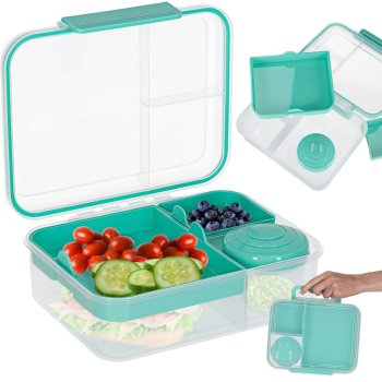 Large Bento Lunch Box with Compartments 2200ml, Mint