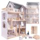 Wooden Play Dollhouse with Furniture, 80cm