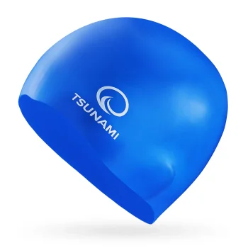 Силиконовая шапочка для плавания TSUNAMI PRO, синяя