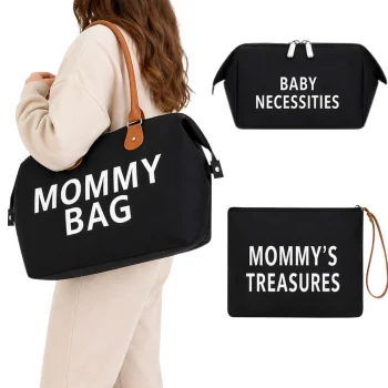 Сумка для мамы Mommy Bag 3в1 с органайзером и косметичкой, черная