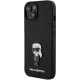 Чехол Karl Lagerfeld для iPhone 15 Glitter Ikonik Logo Metal Pin, черный