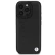 BMW iPhone 16 Pro Max vāciņš Leather Hot Stamp, melns