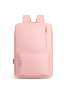 Large City School Backpack with USB Port 18-20L Laptop Bag, Pink