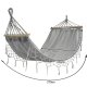 Gardlov Garden Hammock 200x150 cm with Wooden Spreader Bars, Grey