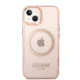 Guess Gold Outline MagSafe vāciņš iPhone 14 Rose Gold