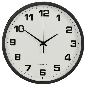 Большие бесшумные настенные часы 30 см, черные