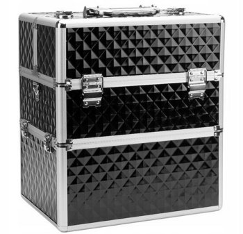 Professional Makeup Train Case XXL Organizer Box, black