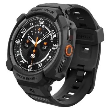 Ремешок с чехлом Spigen Rugged Armor Pro для Galaxy Watch Ultra 2 47мм, черный