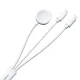 Joyroom S-IW007 trīs vienā USB-A magnētiskais lādētājs un Lightning kabelis 1.2m, balts