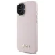 Чехол Guess Silicone Script Metal Logo & Frame для iPhone 16 Plus 6.7\", розовый
