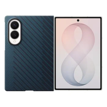 Samsung Carbon Magnet Case for Samsung Galaxy Z Fold 8 with MagSafe and 2 Screen Films - Navy Blue