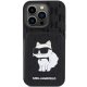 Karl Lagerfeld iPhone 15 Pro Case Saffiano Monogram Choupette, Black