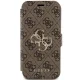 Apple iPhone 15 6.1\" Guess 4G Metal Logo Book Case Cover, Brown | Telefona Vāciņš Maciņš Apvalks Grāmatiņa