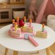 Деревянный праздничный торт Ecotoys со свечками и клубникой, 15...
