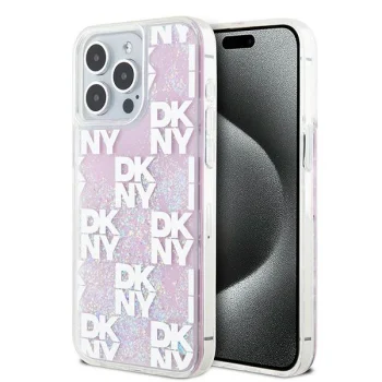 Apple iPhone 15 Pro Max 6.7'' DKNY Liquid Glitter Multilogo Case Cover, Pink | Telefona Vāciņš Maciņš Maks Apvalks...