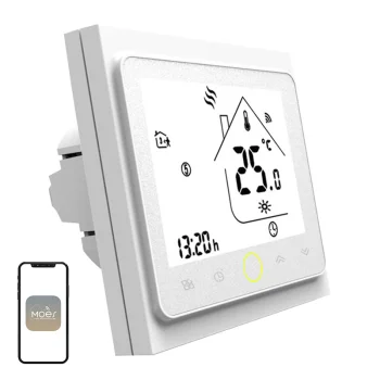 Moes BHT-002 viedais Wi-Fi termostats ar LCD ekrānu, balts