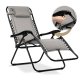 Folding garden lounger with cushion Sofotel ChillWell Soft, grey