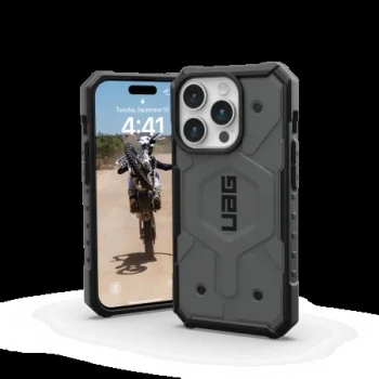 Apple iPhone 15 Pro 6.1'' UAG Pathfinder MagSafe Case Cover, Silver | Telefona Maciņš Vāciņš Apvalks Bampers