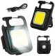COB LED Keychain Flashlight with Magnet, Black