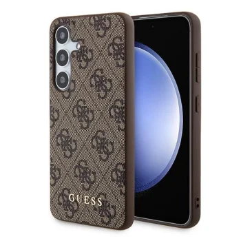 Samsung Galaxy A55 ( SM-A556B/DS ) Guess 4G Metal Gold Logo Case Cover, Brown | Telefona Maciņš Vāks Apvalks Bampers