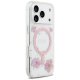 Guess Resin Flowers Glitter MagSafe MagCase iPhone 17 Pro telefonam – rozā | Phone Case Cover
