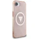 Guess IML Metal Glitter 4G Circle Triangle MagSafe vāciņš iPhone 16e, rozā