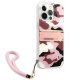 Guess iPhone 13 Pro Max Case Camo Strap Pink