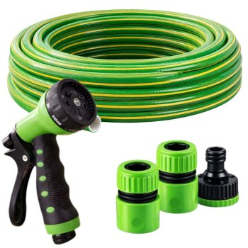 Dārza šļūtene 30m 1/2 ar smidzināšanas pistoli un savienotājiem DIVO