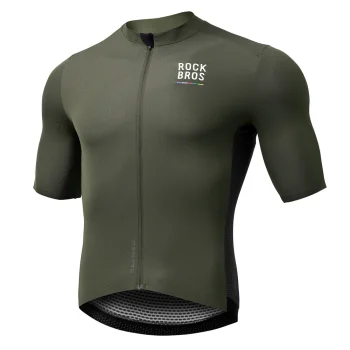Vīriešu velokrekls Rockbros ROAD TO SKY 15220004003 ar īsām piedurknēm, M, zaļš