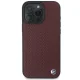 BMW iPhone 16 Pro Max vāciņš Sign Leather Diamond Metal Logo MagSafe, sarkans