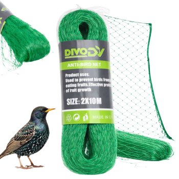 Heavy Duty Bird Netting for Garden and Fruit Trees 2x10m, green