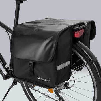 Wozinsky Divpusēja Ērta Velosipēdu Soma uz Bagāžnieka 28 L, Melna | Double-sided Comfortable Bicycle Bag on the...