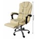 Ergonomic Office Chair with Reclining Function and Footrest Malatec 23287, Beige