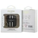 Guess AirPods 1 / 2 maciņš 4G Printed Stripes Charm, melns