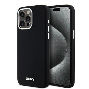 Apple iPhone 15 Pro Max 6.7'' DKNY Liquid Silicone Small Metal Logo MagSafe Case Cover, Black | Telefona Vāciņš...