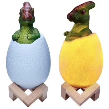 Dinozaura olas formas RGB LED nakts lampiņa bērniem