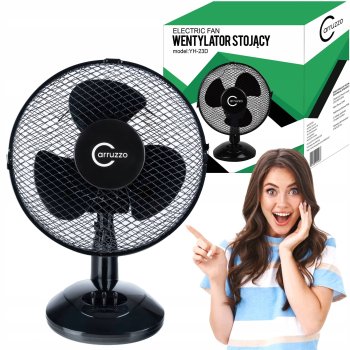 Kompakts Galda Ventilators Carruzzo - 20W, Melns | Compact Desktop Fan