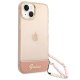 Apple iPhone 14 Plus 6.7\'\' Guess Translucent Pearl Strap Case Cover (GUHCP14MHGCOHP), Pink