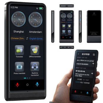 Portable AI Voice Translator with Offline Mode & Photo Translation, Black