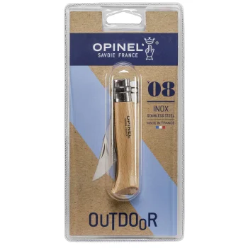Opinel No. 08 saliekamais nazis, nerūsējošais tērauds, brūns