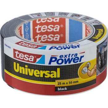 Тканевая клейкая лента Tesa extra Power 56388, 25 м x 50 мм, черная