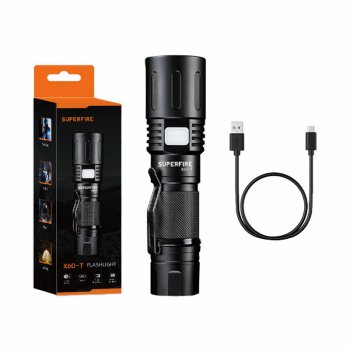 Superfire X60-T USB kabatas lukturis, 1500lm