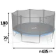 Neo-Sport NS-14Z221 Garden Trampoline with Outer Net and Ladder, 435 cm (14 ft)